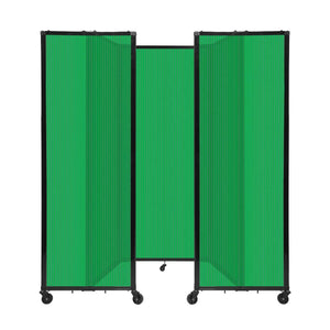 Room Divider 360° Folding Portable Partition with Fluted Polycarbonate Panels, 8' 6" W x 6' 10" H
