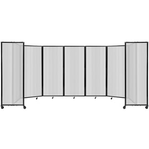 Room Divider 360° Folding Portable Partition with Fluted Polycarbonate Panels, 19' 6" W x 6' 10" H