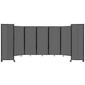 Room Divider 360° Folding Portable Partition with Fluted Polycarbonate Panels, 19' 6" W x 6' 10" H
