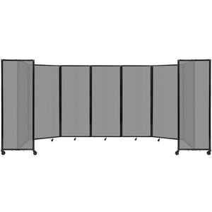 Room Divider 360° Folding Portable Partition with Fluted Polycarbonate Panels, 19' 6" W x 6' 10" H