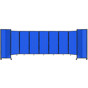 Room Divider 360° Folding Portable Partition with Fluted Polycarbonate Panels, 25' W x 6' 10" H