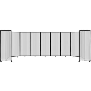 Room Divider 360° Folding Portable Partition with Fluted Polycarbonate Panels, 25' W x 6' 10" H