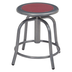 18” - 24” Height Adjustable Swivel Stool-Stools-Burgundy Seat/Grey Frame-