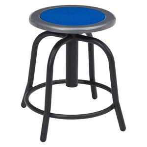 18” - 24” Height Adjustable Swivel Stool-Stools-Persian Blue Seat/Black Frame-