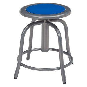 18” - 24” Height Adjustable Swivel Stool-Stools-Persian Blue Seat/Grey Frame-