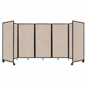 Room Divider 360° Folding Portable Partition with Soundsorb Acoustical Fabric Panels, 14' W x 6' H