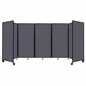 Room Divider 360° Folding Portable Partition with Soundsorb Acoustical Fabric Panels, 14' W x 6' H