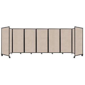 Room Divider 360° Folding Portable Partition with Soundsorb Acoustical Fabric Panels, 19' 6" W x 6' H