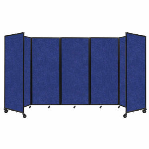Room Divider 360° Folding Portable Partition with Soundsorb Acoustical Fabric Panels, 14' W x 6' 10" H