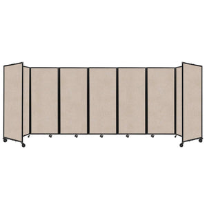 Room Divider 360° Folding Portable Partition with Soundsorb Acoustical Fabric Panels, 19' 6" W x 6' 10" H