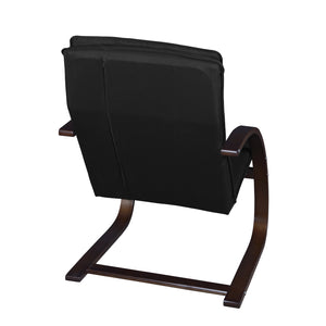 Niche Mia Bentwood Reclining Chair with Mocha Walnut Frame Finish, Black Upholstery