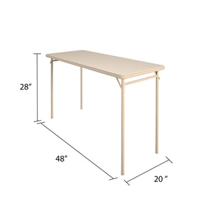 Bridgeport 20" x 48" Vinyl Top Folding Table, Antique Linen