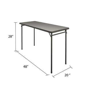 Bridgeport 20" x 48" Vinyl Top Folding Table, Black