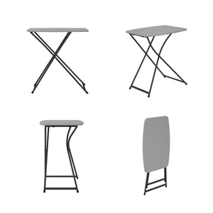 Bridgeport 18" x 26" Adjustable Height Personal Folding Activity Table, Gray