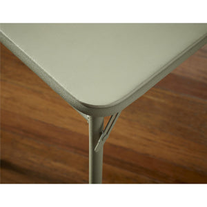 Bridgeport 20" x 48" Vinyl Top Folding Table, Antique Linen