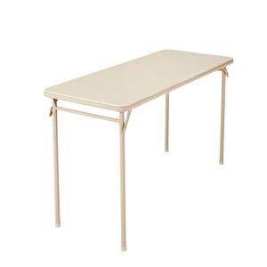 Bridgeport 20" x 48" Vinyl Top Folding Table, Antique Linen