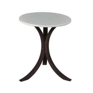 Niche Mia Bentwood Round Side Table, Mocha Walnut Legs, Beige Top
