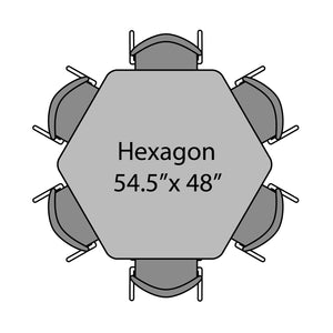 Apex Adjustable Height Collaborative Student Table, 54.5" x 48" Hexagon