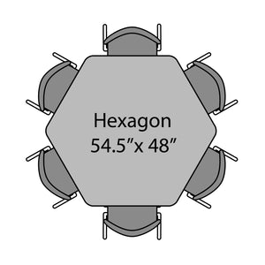 Apex Adjustable Height Collaborative Student Table with Dry Erase Laminate Markerboard Top, 54.5" x 48" Hexagon