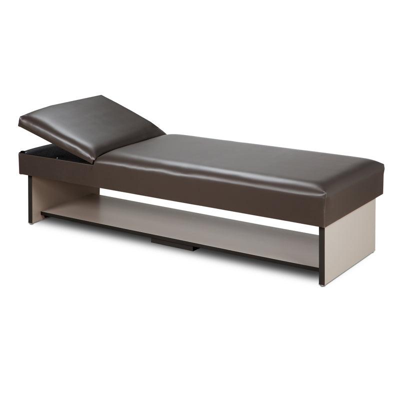 Panel Leg Recovery Couch with Full Shelf, Flat Foam Adjustable Headrest