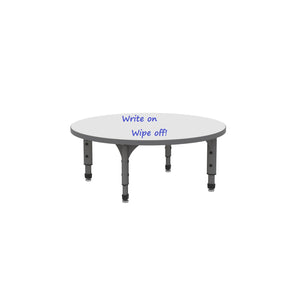 Adjustable Height Floor Activity Table with Dry-Erase Laminate Markerboard Top, 36" Round