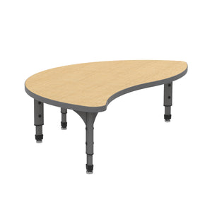 Adjustable Height Floor Activity Table, 30" x 54" Wave Half Round