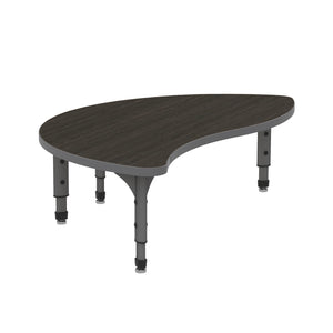 Adjustable Height Floor Activity Table, 30" x 54" Wave Half Round