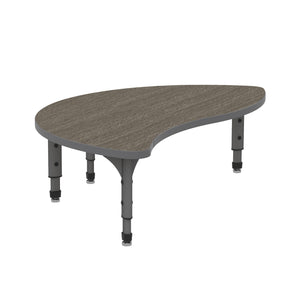 Adjustable Height Floor Activity Table, 30" x 54" Wave Half Round