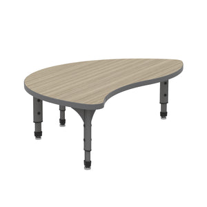 Adjustable Height Floor Activity Table, 30" x 54" Wave Half Round
