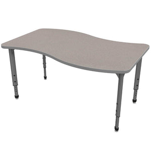 Apex Adjustable Height Collaborative Student Table, 30" x 54" Wave
