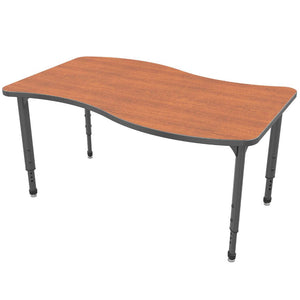 Apex Adjustable Height Collaborative Student Table, 30" x 54" Wave