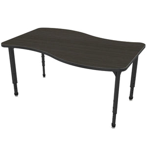 Apex Adjustable Height Collaborative Student Table, 30" x 54" Wave
