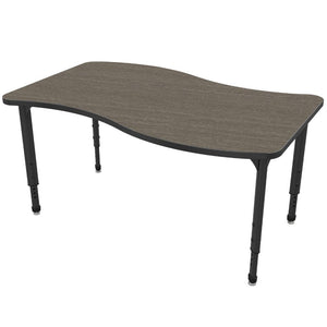 Apex Adjustable Height Collaborative Student Table, 30" x 54" Wave