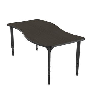 Apex Adjustable Height Collaborative Student Table, 30" x 60" Wave
