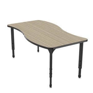 Apex Adjustable Height Collaborative Student Table, 30" x 60" Wave