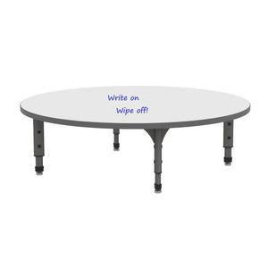 Adjustable Height Floor Activity Table with Dry-Erase Laminate Markerboard Top, 48" Round