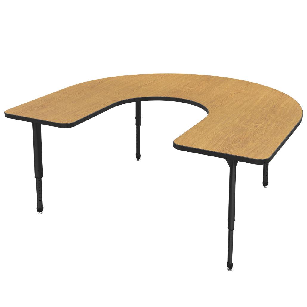 Apex Adjustable Height Collaborative Student Table, 60" x 66" Horseshoe