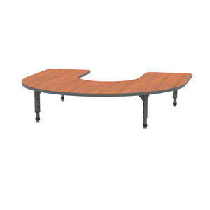 Adjustable Height Floor Activity Table, 60" x 66" Horseshoe