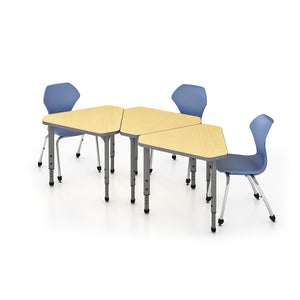 Apex Classroom Desk and Chair Package, 6 Gem Collaborative Student Desks with 6 Apex Stack Chairs