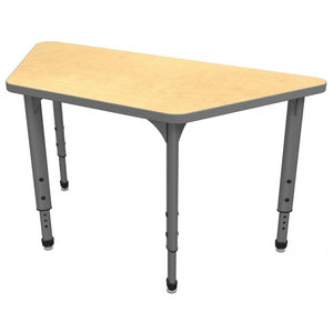 Apex Adjustable Height Collaborative Student Table, 24" x 48" Trapezoid