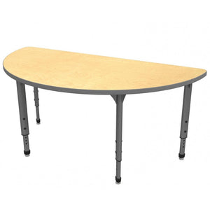 Apex Adjustable Height Collaborative Student Table, 60" Half Round