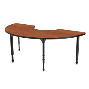 Apex Adjustable Height Collaborative Student Table, 36" x 72" Half Moon
