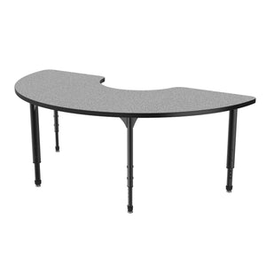 Apex Adjustable Height Collaborative Student Table, 36" x 72" Half Moon