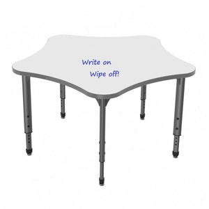 Apex Adjustable Height Collaborative Student Table with Dry Erase Laminate Markerboard Top, 48" 5 Star