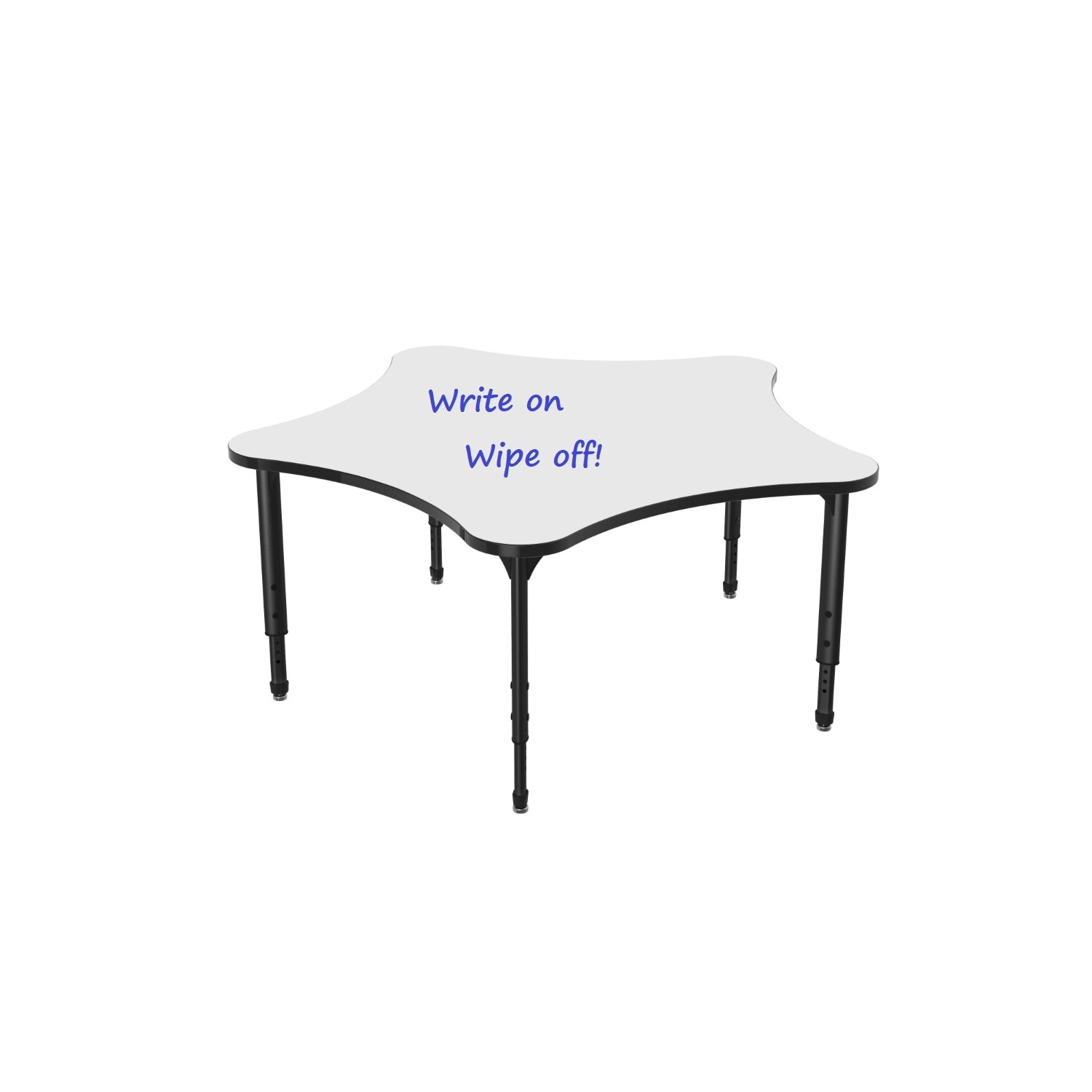 Apex Adjustable Height Collaborative Student Table with White Dry Erase Markerboard Top, 60" 5 Star