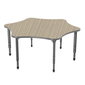 Apex Adjustable Height Collaborative Student Table, 60" 6 Star