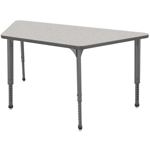 Apex Adjustable Height Collaborative Student Table, 30" x 60" Trapezoid