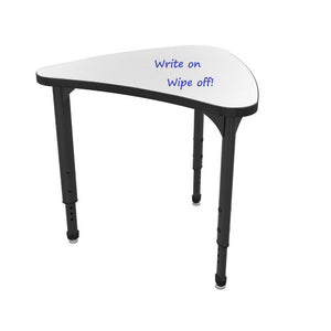 Apex White Dry Erase Classroom Desk and Chair Package, 24 Small Chevron Collaborative Student Desks with 24 Apex Stack Chairs