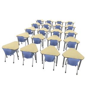 Apex Classroom Desk and Chair Package, 20 Gem Collaborative Student Desks with 20  Apex Stack Chairs