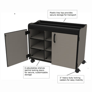 Horizon Makerspace Series Mobile Cubbie Storage with Doors